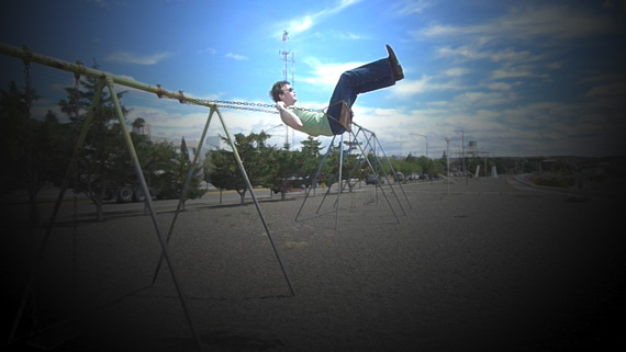 Colin Wright on a swing Colin Wright on a swing