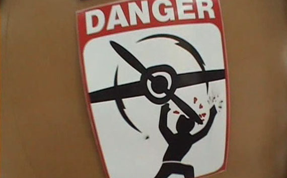 Danger sign from skydiving business