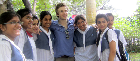 Colin Wright posing in Calcutta