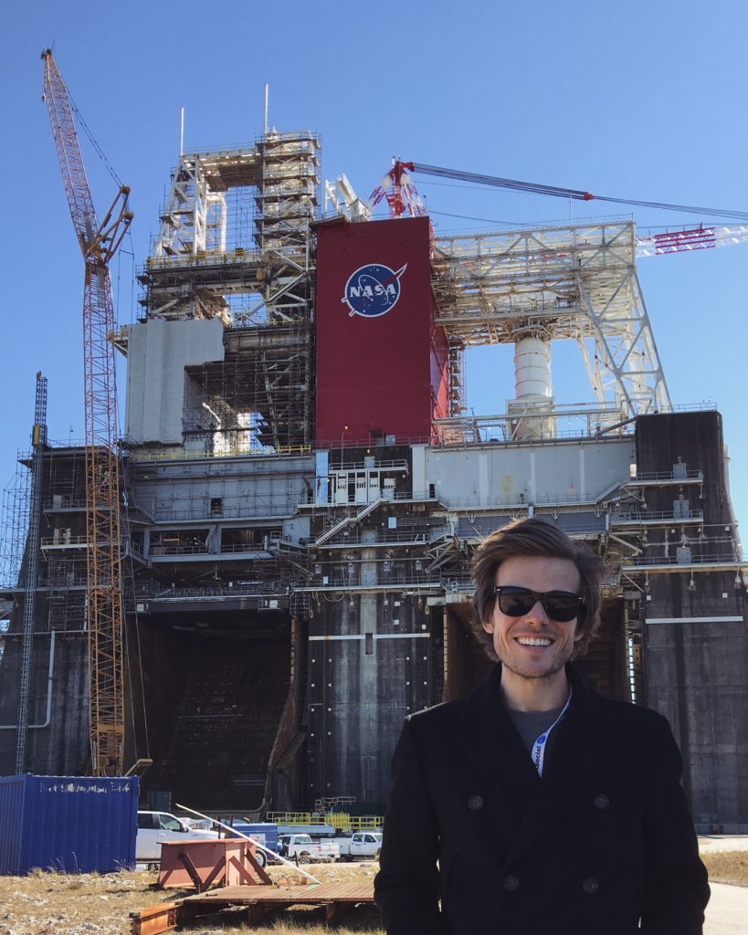 Colin Wright at NASA rocket testing facility in Mississippi